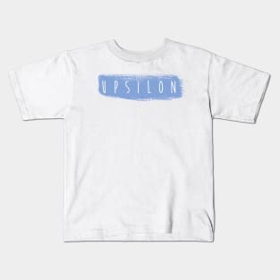 Upsilon Blue Brush Stroke Kids T-Shirt